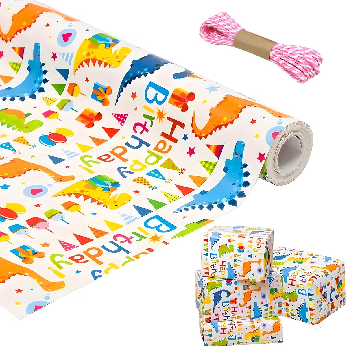 IMPERATORIS® Cadeaupapier - Inpakpapier - Perfect voor Alle Feestelijke Gelegenheden - Party Design - Duurzaam - Verjaardag - Wit - 1 Rollen