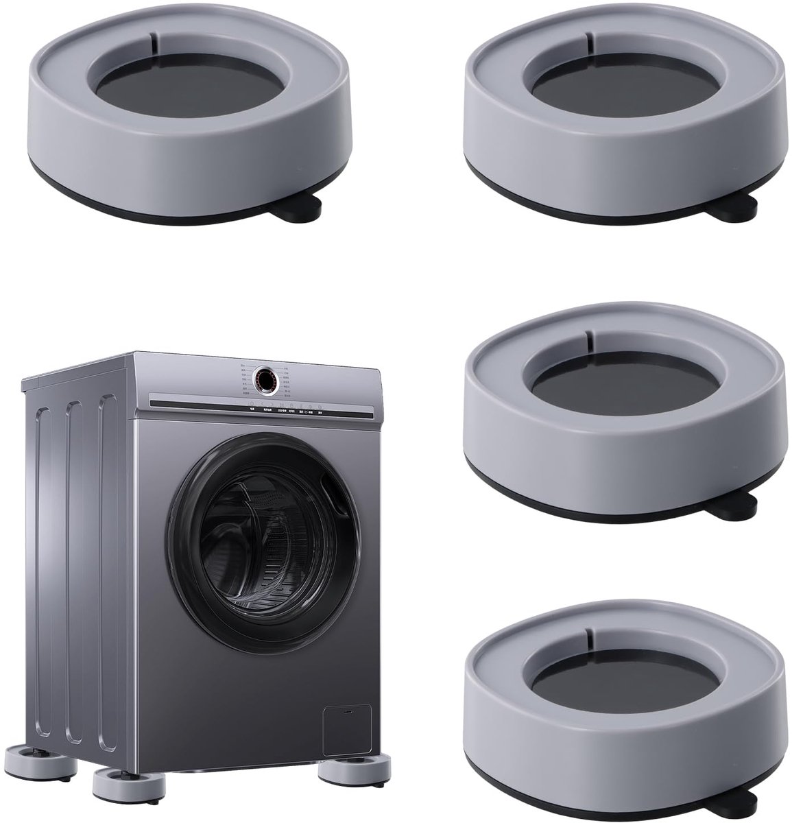 Unyqoos® Set van 4 antislip trillingsdempers voor wasmachines en drogers