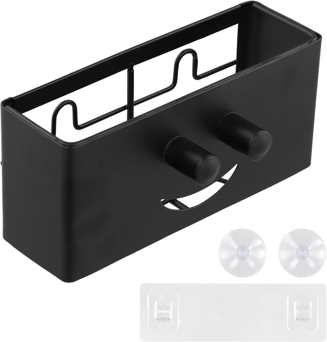 Unyqoos® Ruimtebesparende gootsteenorganizer met glimlachdesign en sterke bevestiging