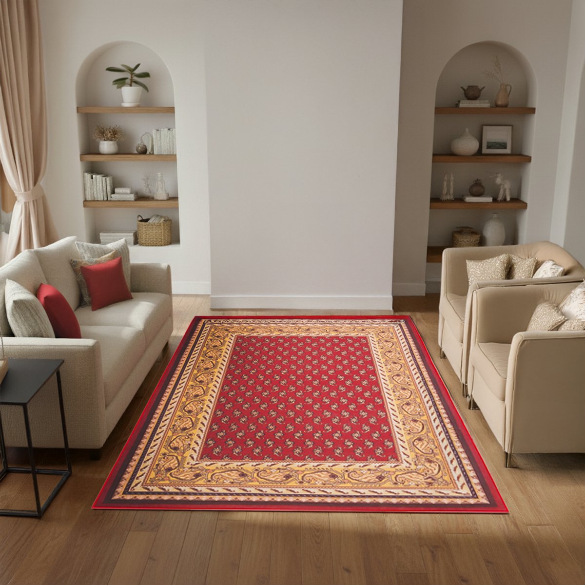 Tapiso Nora Vintage Vloerkleed Rood Oriëntaals Design Woonkamerkleed Kortpolig Antislip Vl