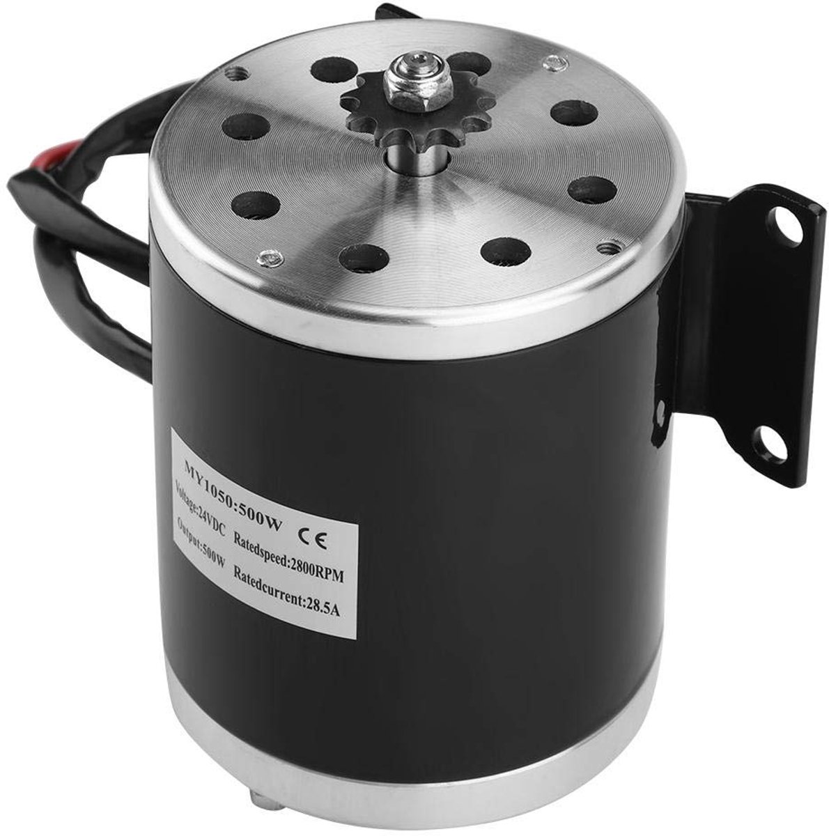 500 W DC 24 V elektromotor geborsteld 2800 omw/min kabel van 12 met houder voor DIY scooter E-Bike Go-Kart