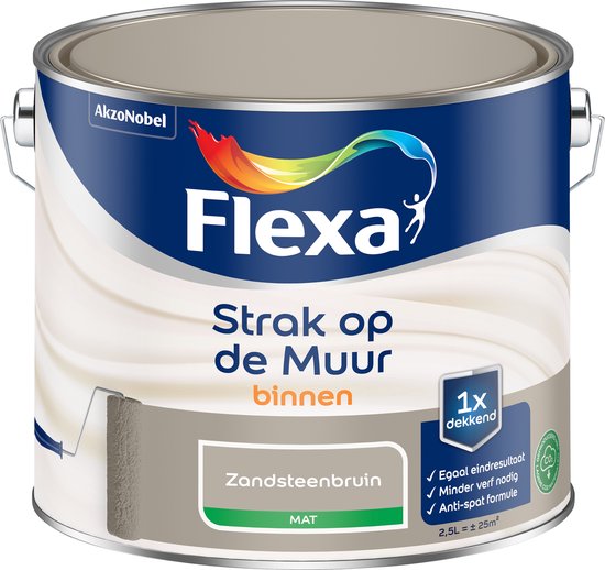 Flexa - Strak Op De Muur Binnen Mat - Zandsteenbruin - 2,5 L