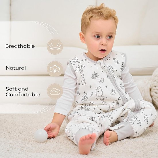 Slaapzak voor baby's met voeten, sokken 1,5 - 2,5 TOG, warme winterslaapzak van katoen — afbeelding 3