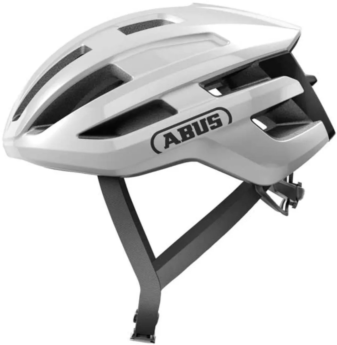 ABUS powerdome fietshelm shiny white