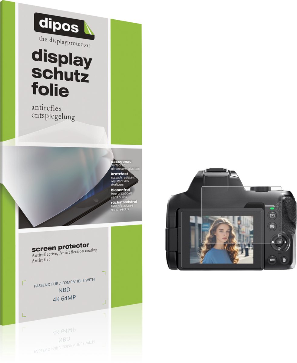 dipos – 4x Matte Beschermfolie geschikt voor NBD 4K 64MP | Krasbestendige & antireflecterende Screenprotector Ultra-Thin