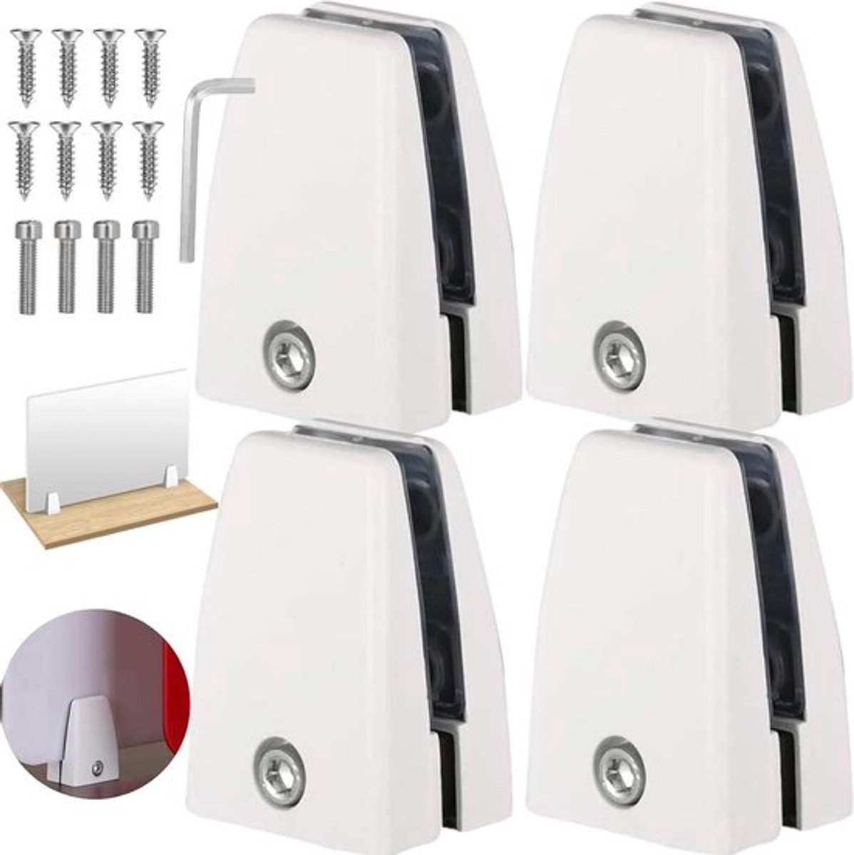 Baffle Clip voor Bureau Divider en Screen Panel Clamps - Glasklem Badkamer voor Spiegels, Glas, Dakspanen