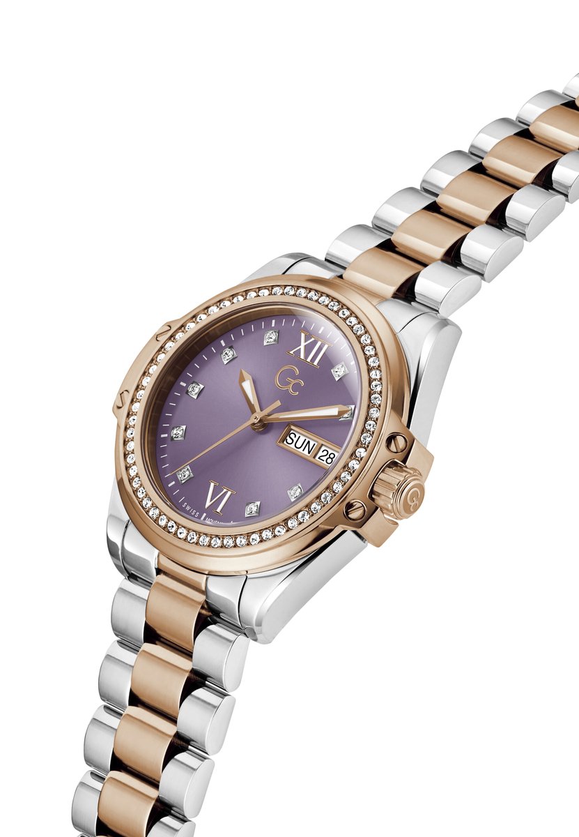 Gc Gc Bolt Lady Quartz Analoog Horloge Zilver En Roos Kast: 100% Roestvrij Staal | Bracelet 100% Roestvrij Staal 34 mm Z53005L3