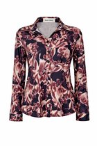 Chemisier Ann Gissy - Motif rouge foncé - Léger et sans plis ! - En 5 tailles (M)