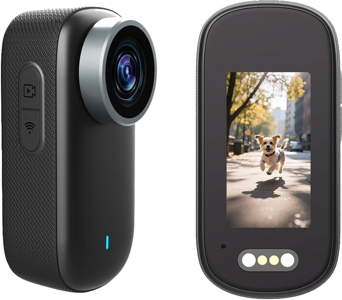 4K mini-actiecamera met 1,5-inch scherm, 64 GB opslag, 360° draaibare clip en magnetische clip, 180 minuten opnametijd, IP65-classificatie, geschikt voor reizen, wandelingen met huisdieren en buitenactiviteiten.