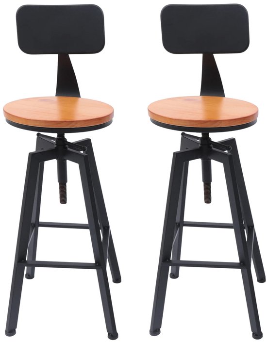 Set van 2 barstoelen BUSAN draaibaar Zwart
