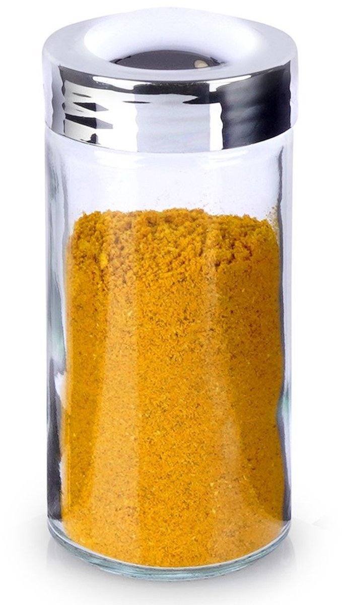 Orion - Specerijencontainer met Zeef - 80 ml - Transparant Glas - Schroefdeksel