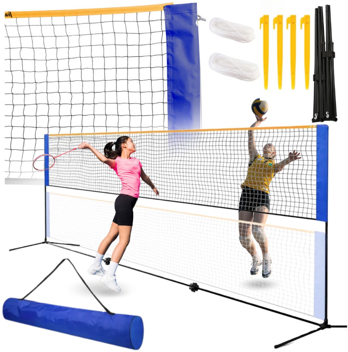 Zolta - Multifunctioneel Net - Verstelbare Hoogte - Voor Badminton, Volleybal, Tennis