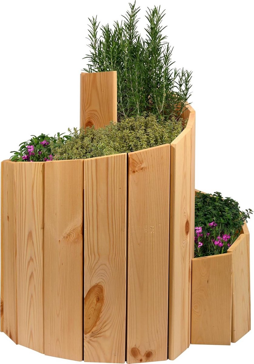 Kruidenspiraal van Massief Hout Voorgemonteerd - Tuin Kruidentoren
