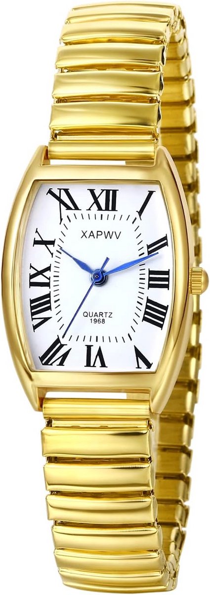 Dameshorloge met grote cijfers en elastische band