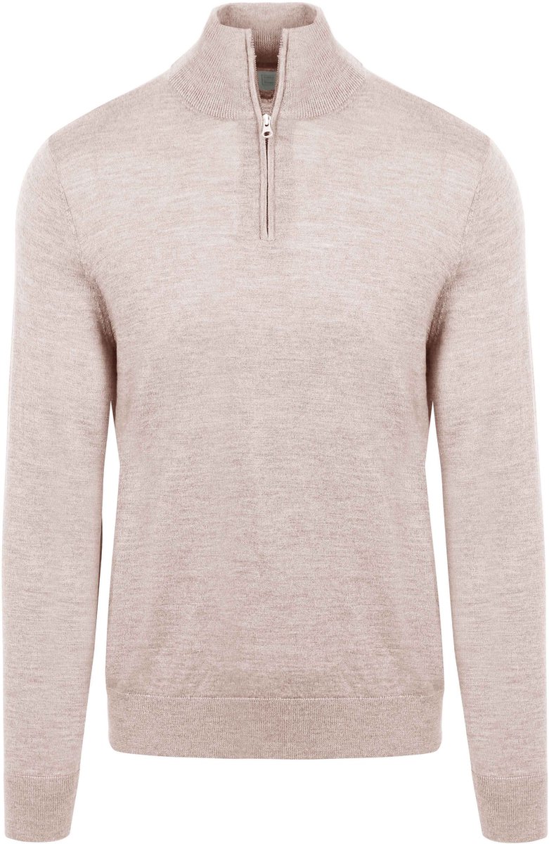 King Essentials The Michael Half Zip Pull Merino Greige - Maat L - Heren - Pullovers