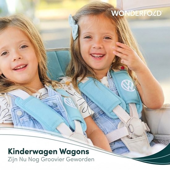 WonderFold Volkswagen W4 Bolderkar - 4-zits Kinderwagen - Opvouwbaar - Blauw (Draagvermogen tot 90kg) van Merkloos — afbeelding 4