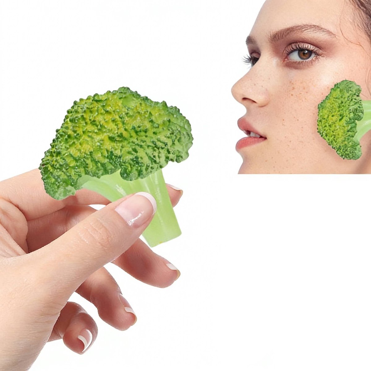 Vlekkentekenhulpmiddel - Make-up hulpmiddel voor het tekenen van neusvlekken - Nabootsende broccoli contouring hulpmiddel