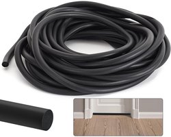 Schuimrubberen afdichtingsband 6 mm diameter 5 meter zwart - voegen deur raam muren plafonds - isolatie geluidsdemping energiebesparing