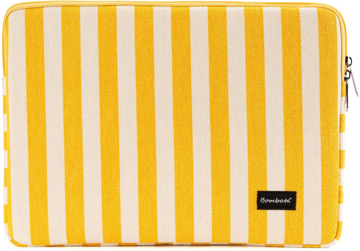Bombata Versilia Universele Laptophoes Sleeve - Gestreept - 13 inch / 14 inch - Geel