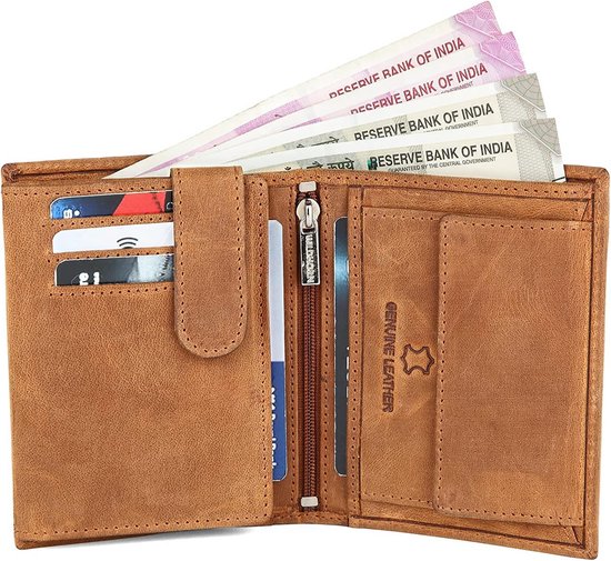 TORRO Bifold-Portemonnee - Premium echt lederen kaartportemonnee met RFID- bescherming (Zwart