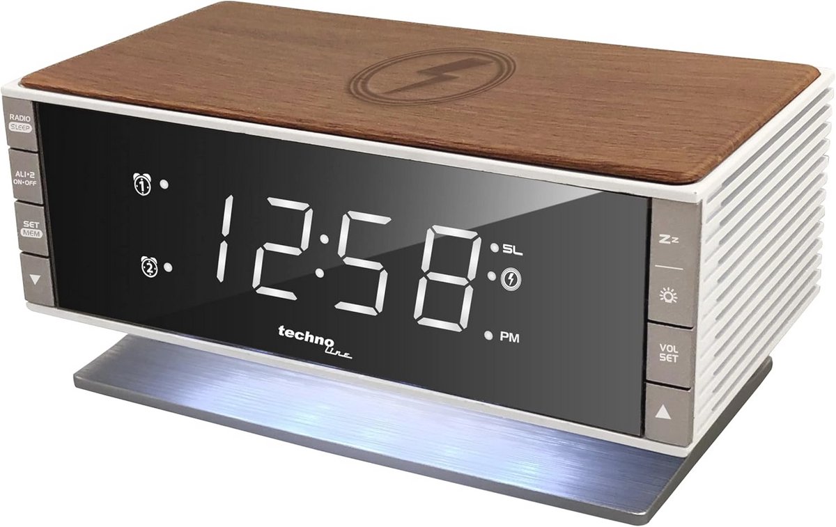 LED Radiowecker met Draadloos Opladen voor Qi Apparaten