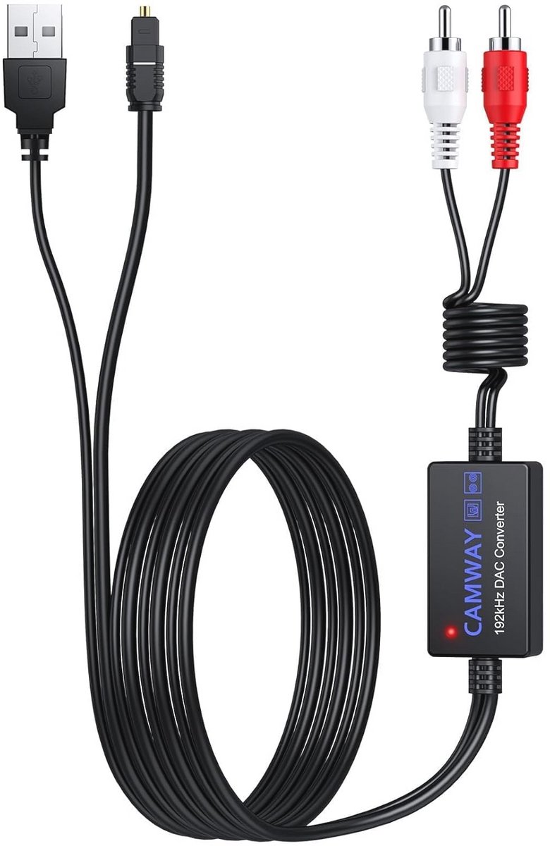 192 kHz Digitale naar Analoge Audio Converter met Optische Kabel en RCA