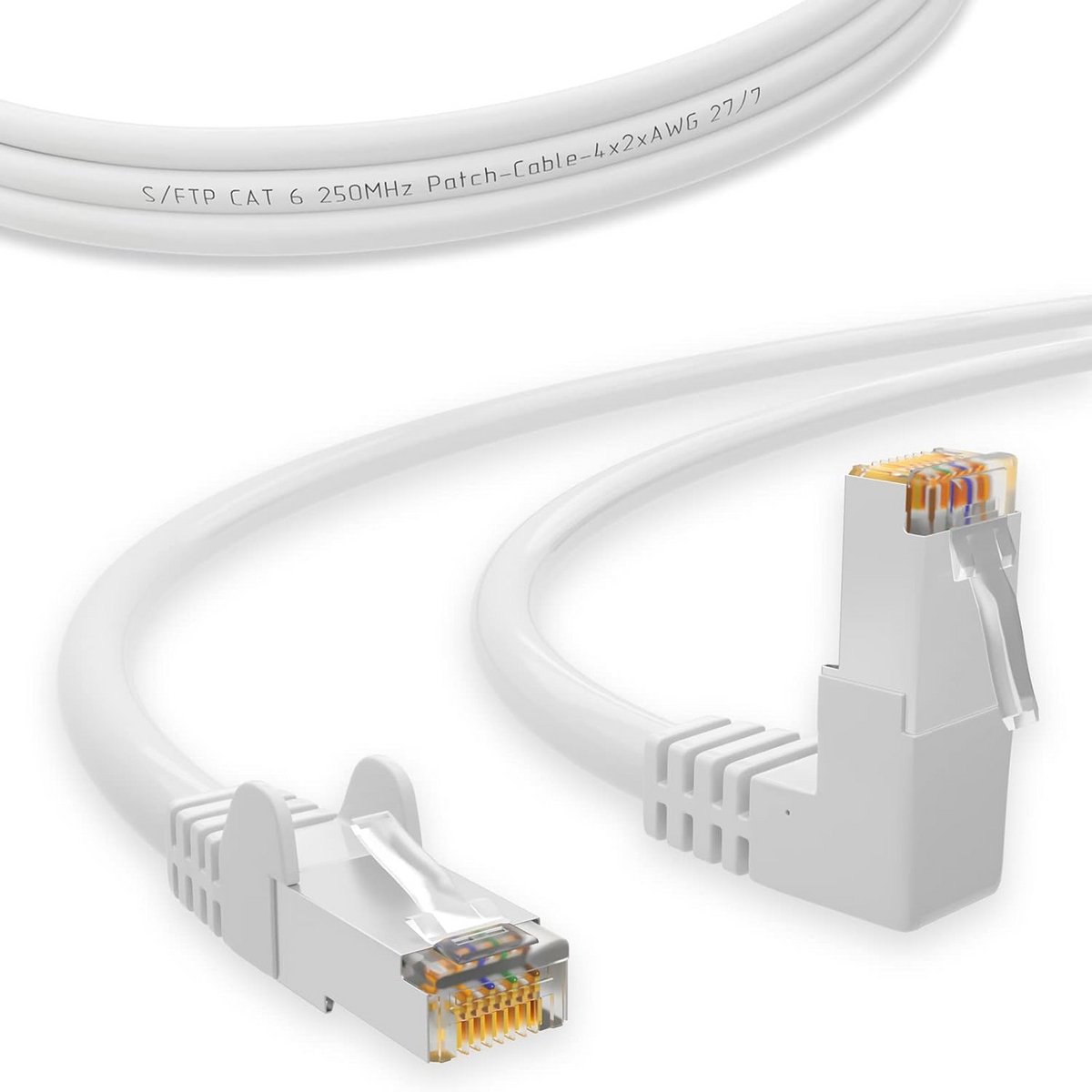 Netwerk Ethernet Kabel RJ45 Hoek 90° 2m Cat 6