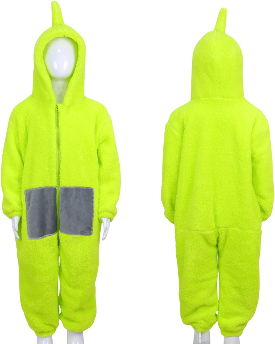 JOYAKIDS® Tele Onesie Kinderen | Groen Verkleedkostuum Kids | Carnavalskleding Jongens & Meisjes | Verkleedkleren Meisje Jongen | Pyjama | Tubbie Kostuum Kind | Carnaval kleding | Verkleedkleding | Verkleed als Dip | Groepskostuum | — afbeelding 7