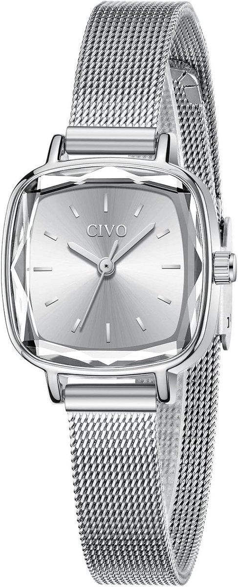 Dameshorloge Rechthoekig Minimalistisch Waterdicht RVS Mesh Band Chic