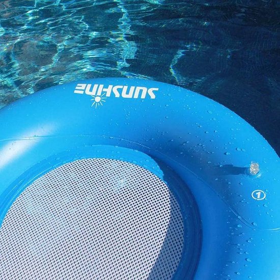 Opblaasbare Waterhangmat met Net voor Zwembad en Strand - Relax Luchtbed Blauw 170x80 cm — afbeelding 5