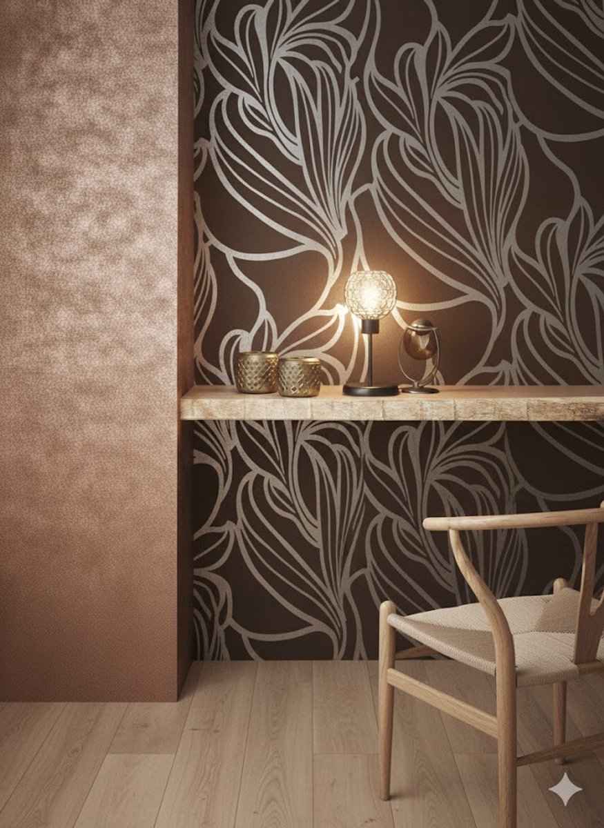BN Wallcoverings - Vliesbehang - 52030 - 10x0,53 m - blauw en bruin
