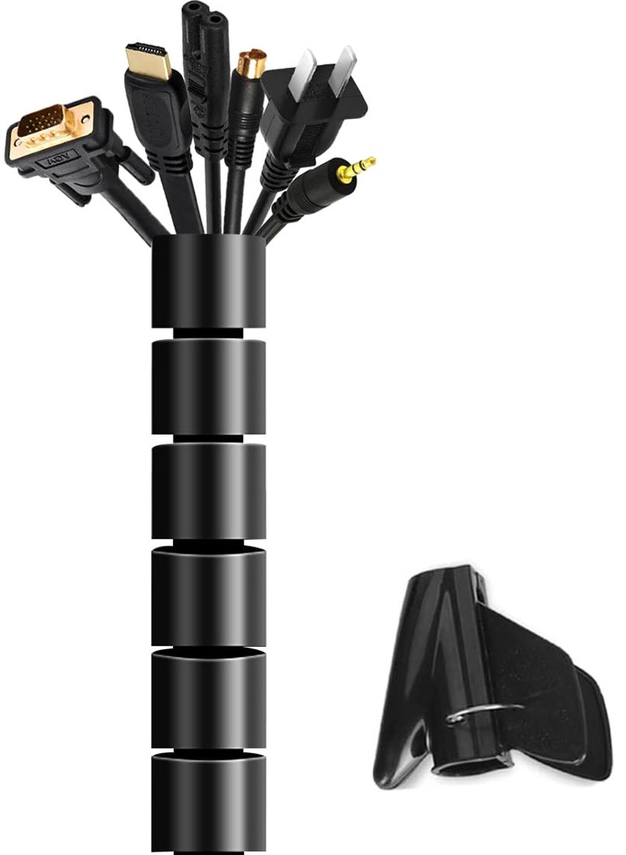 IMPERATORIS® Kabelhoes - Kabelmanagement Sleeve - Kabels Wegwerken - Flexibel - Voor TV en Computer Kabels - 22 mm - 3m - Zwart