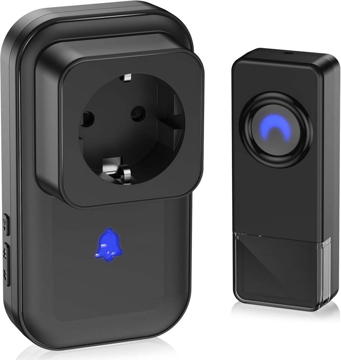 Draadloze Deurbel Set met Stopcontact, IP55 Waterdicht, 58 Melodieën en 260m Bereik