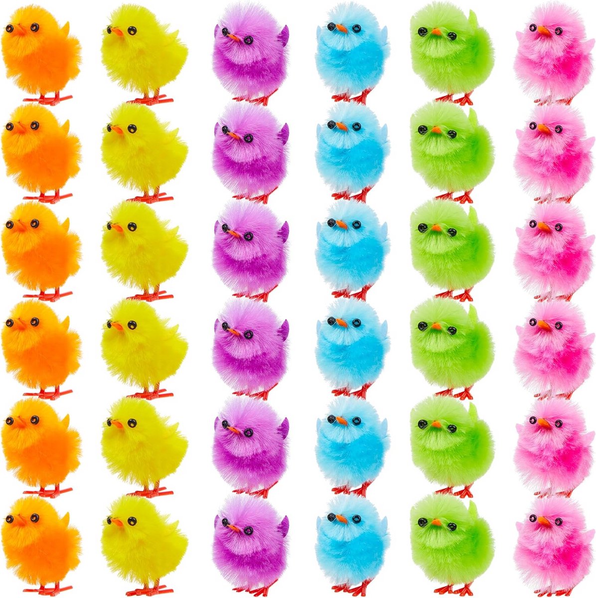 36 Stuks Mini Paaskuikentjes Pluizig Decoratie – Paaseieren Vulling, Taart Topper & Knutselmateriaal