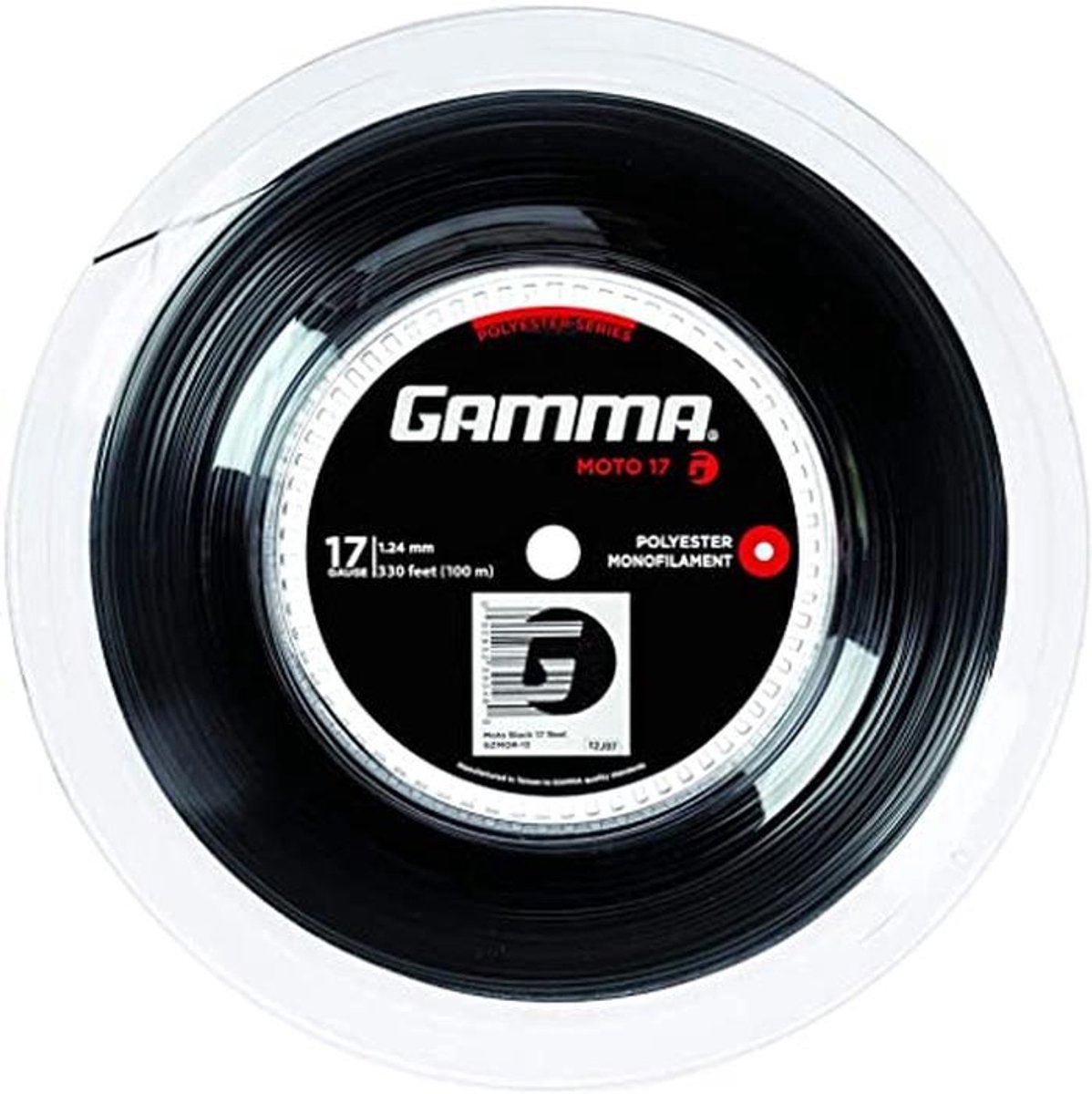 Tennis Rol Snaren 100m Monofilament Zwart 1,24