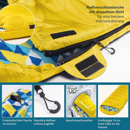 Luxe Koppelbare Dubbele Slaapzak voor 3 Seizoenen - Perfect voor Outdoor Camping, Tot -20°C, 220 x 80 cm / 220 x 160 cm van Merkloos — afbeelding 5