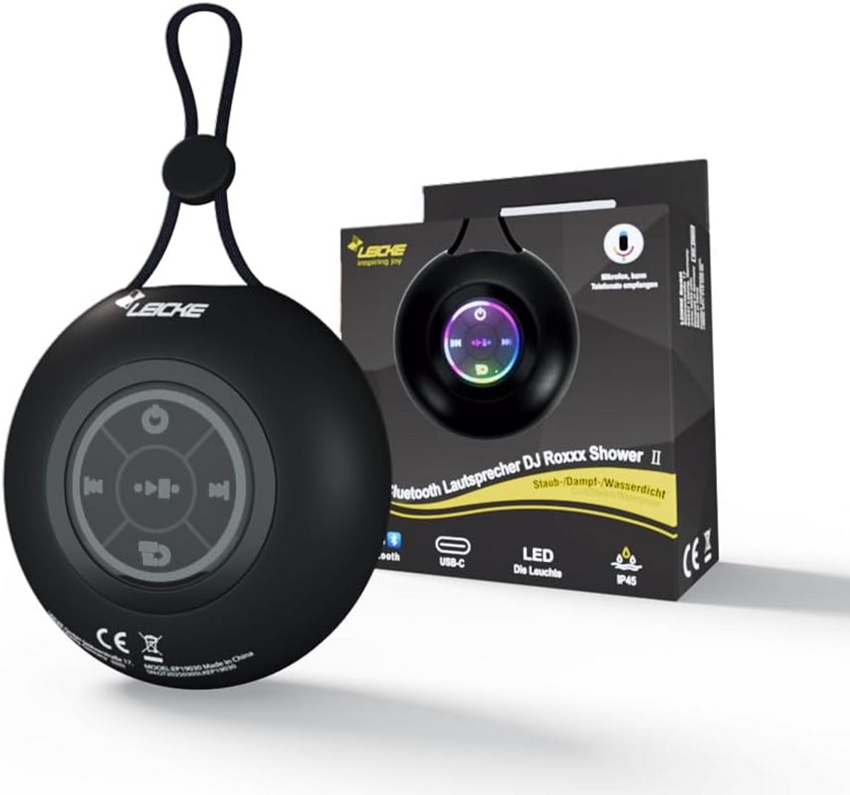 Draagbare Bluetooth Speaker met Polsband en LED-Lamp - Waterdicht en Krachtig Geluid voor Buiten en Reizen