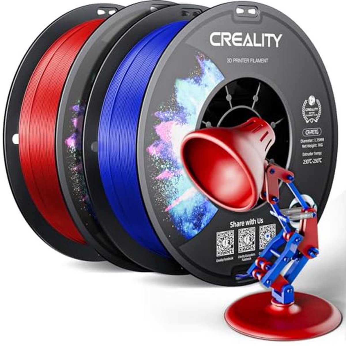 PETG Filament 1.75mm - Rood en Blauw, 2kg voor 3D Printen