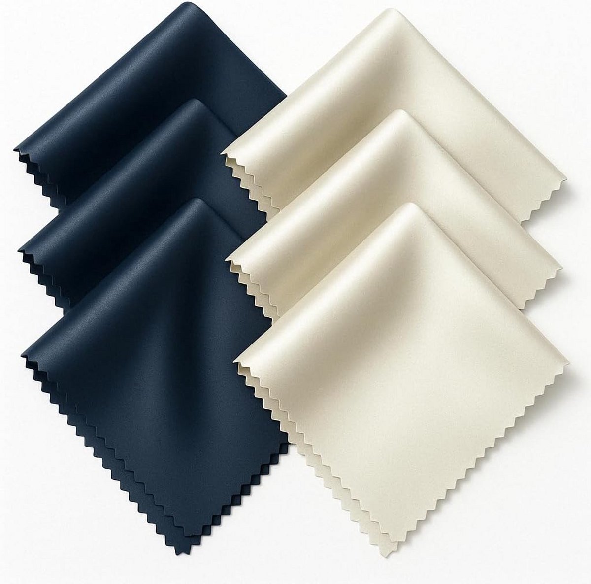 Poetsdoeken voor bril en scherm microvezel 6 stuks streepvrij 15x18cm