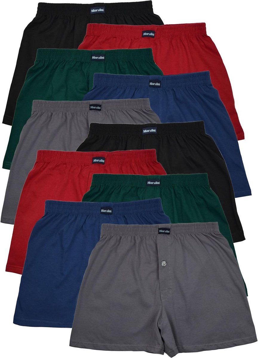 Set van 10 Heren Boxershorts Katoen - Naadloos en Comfortabel - Verkrijgbaar met of zonder gulp