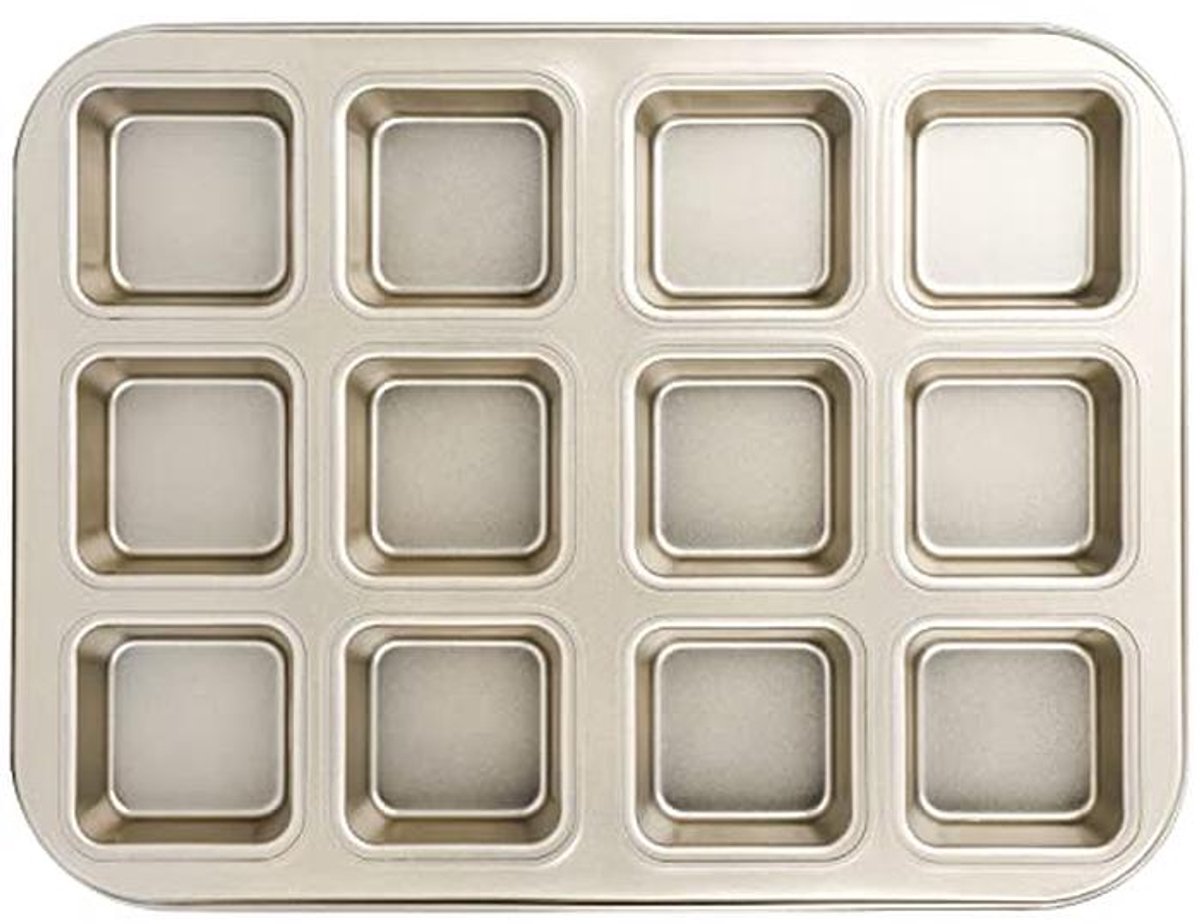 12 Holte Nonstick Muffin Pan - Brownie Bakvormen voor Oven