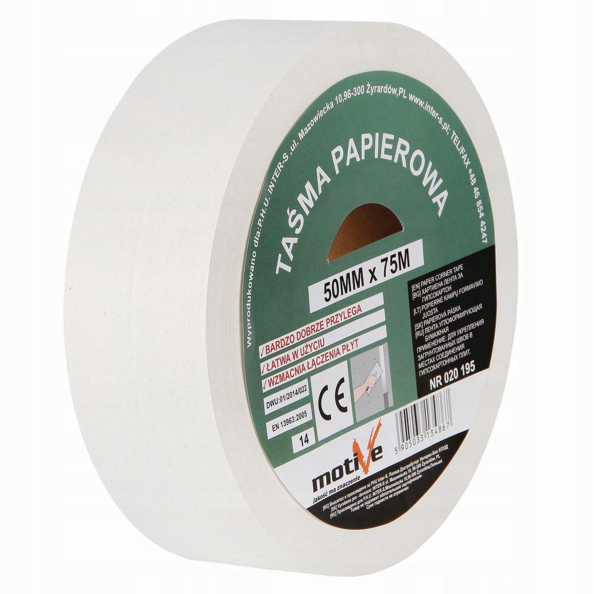 Papieren voegband Gipsplaat 50mm x 75m - Versterking voor naden