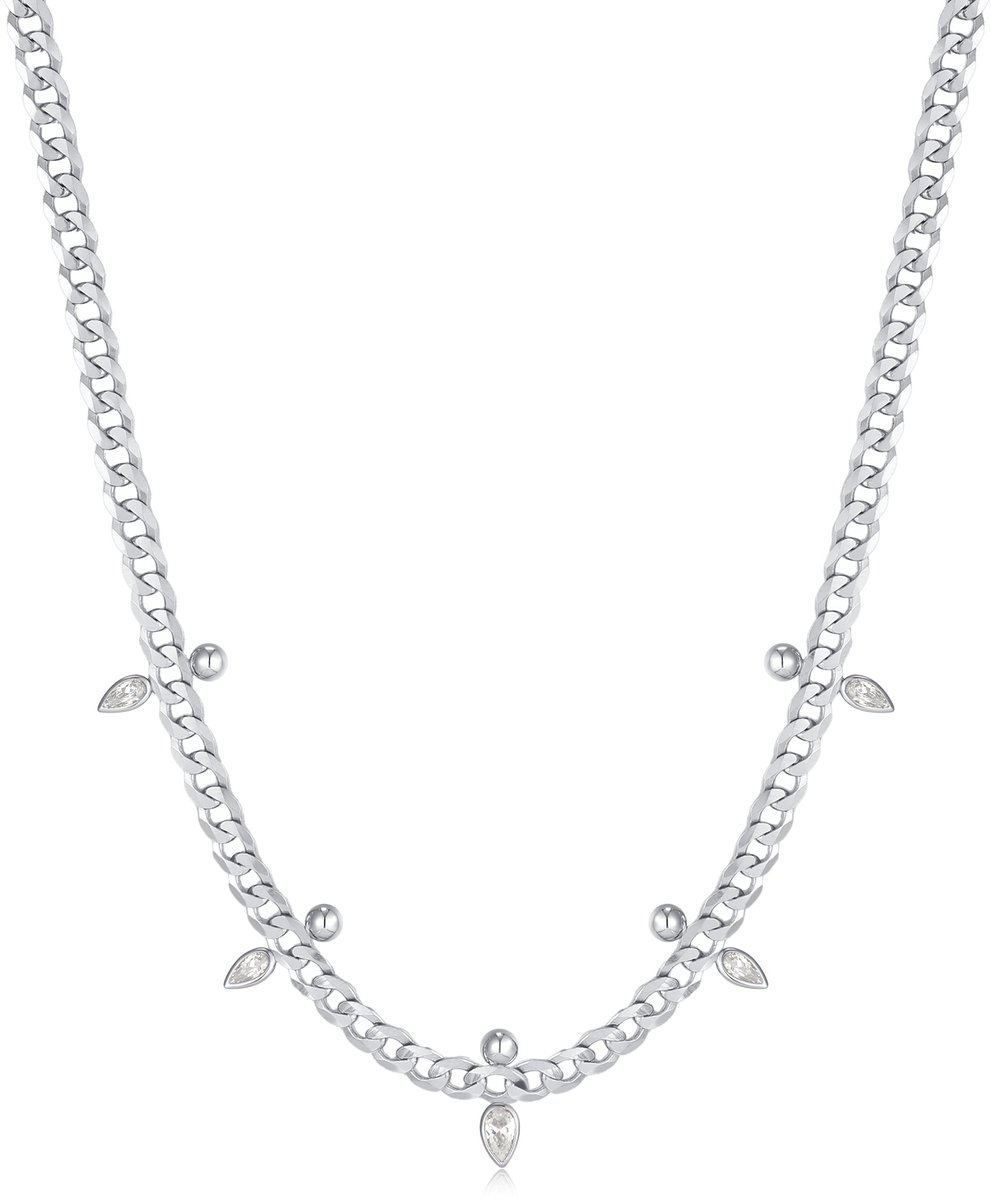 Ania Haie AH N053-07H Polished Punk Dames Ketting - Collier - Sieraad - Schakelketting - Zilver - 925 Zilver - Anker - 3 mm breed - 45 cm lang