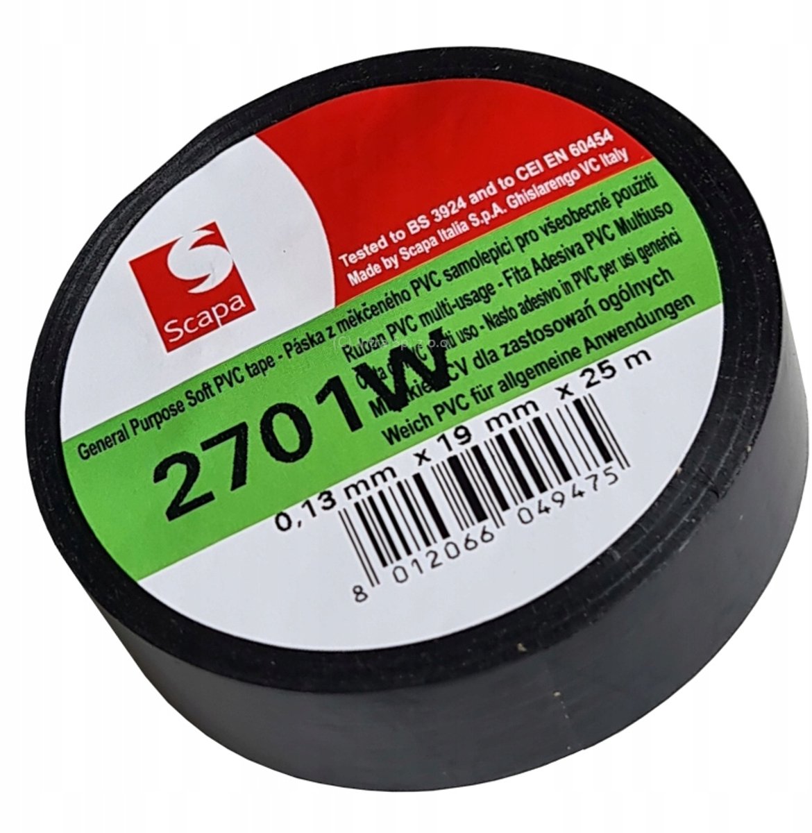 Scapa 2701W Zelfdovende PVC Isolatietape Zwart 19mm x 25m