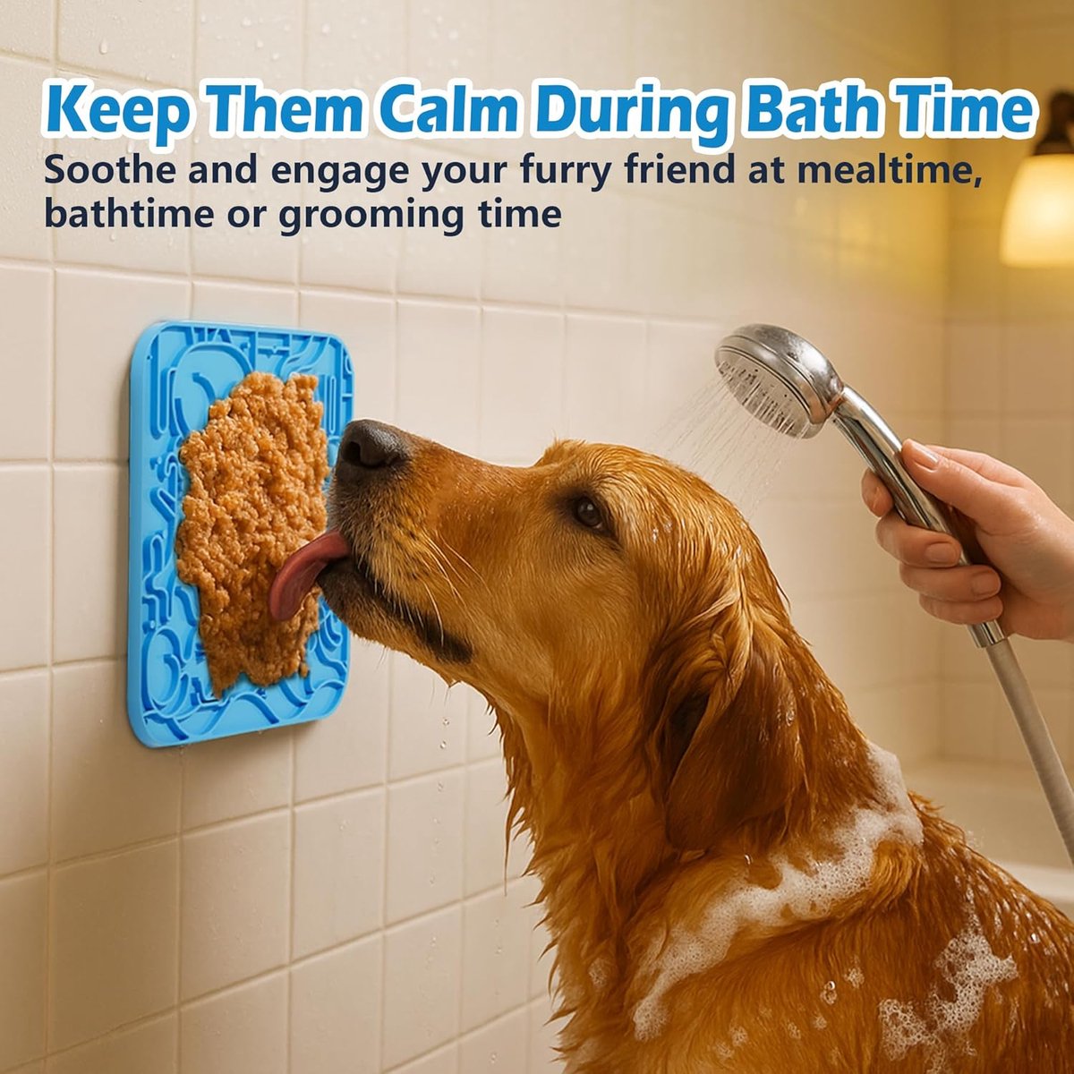 BOTC Likmat Hond met Silicone spatulas - 3-Delig Likmat Voermat Hond - voermat - Slowfeeder Hond - Blauw en Groen thumbnail 4
