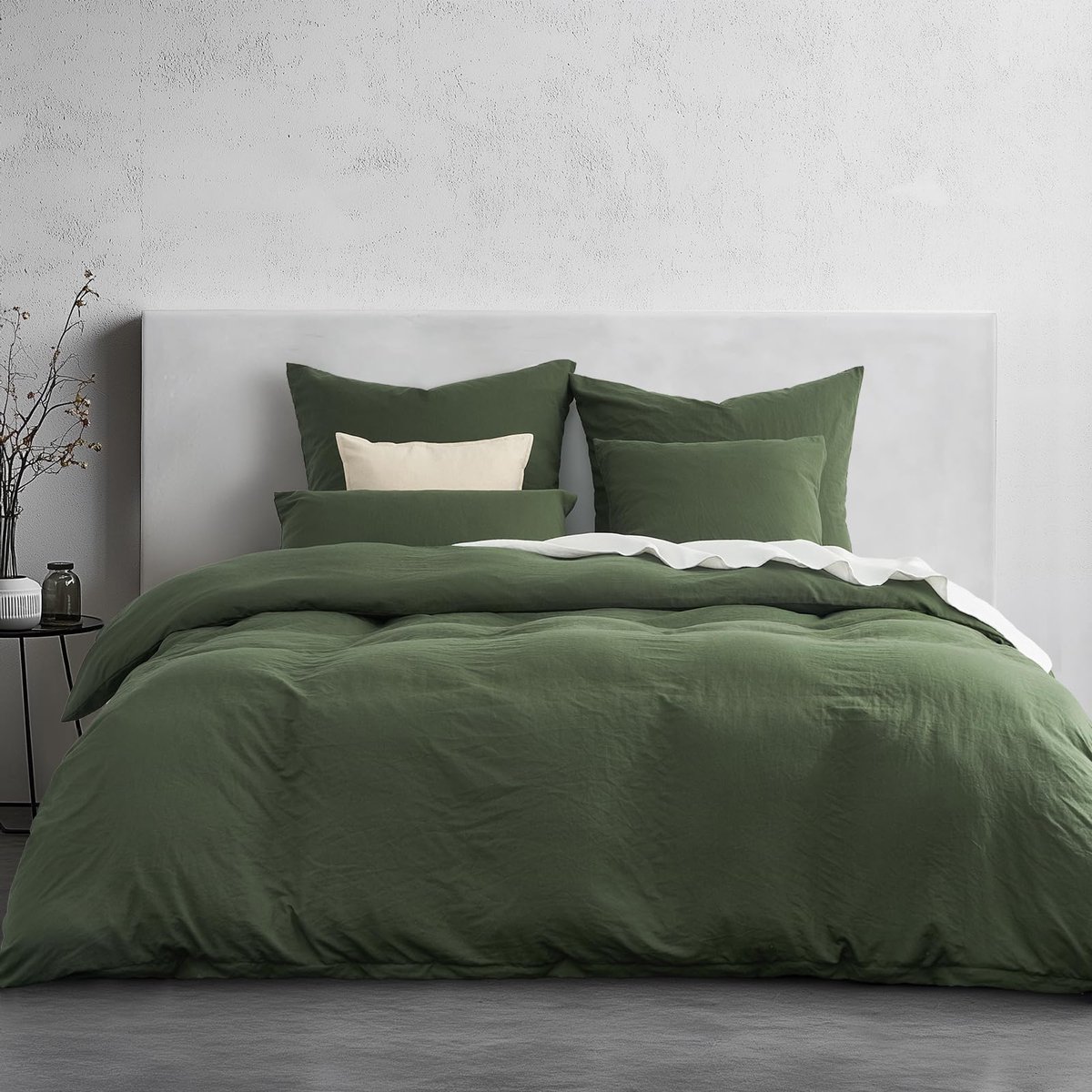 Unyqoos Luxe microvezel beddengoedset met ritssluiting en ademend comfort Olijfgroen
