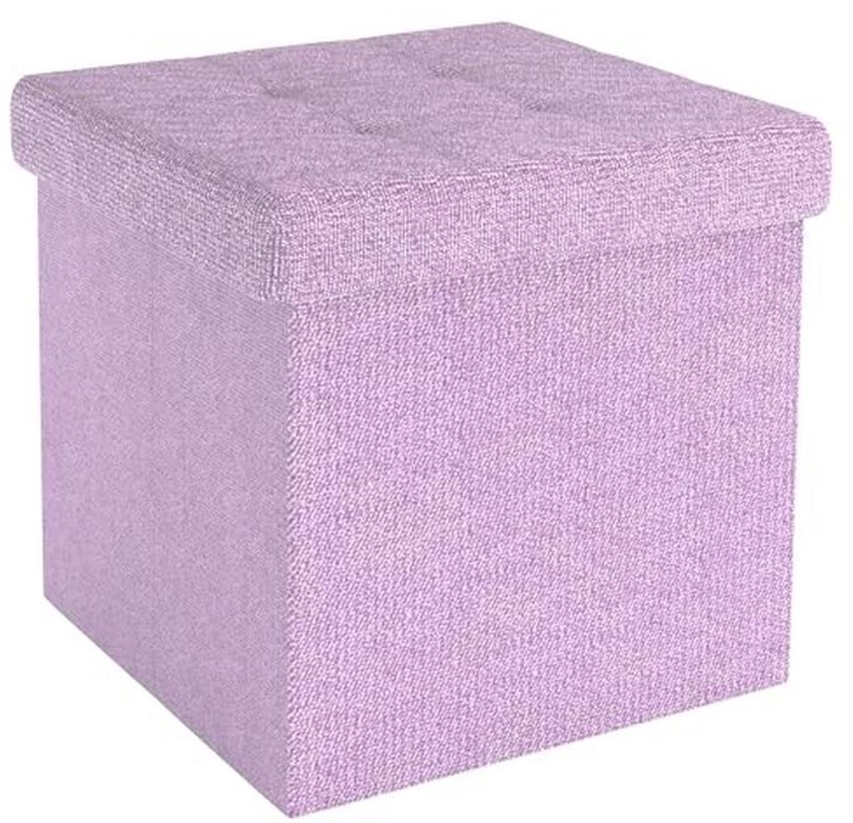 Opvouwbare Hocker 38x38x38cm in Lotusroze - Zitkubus met Opbergruimte en Bekleding van Stof