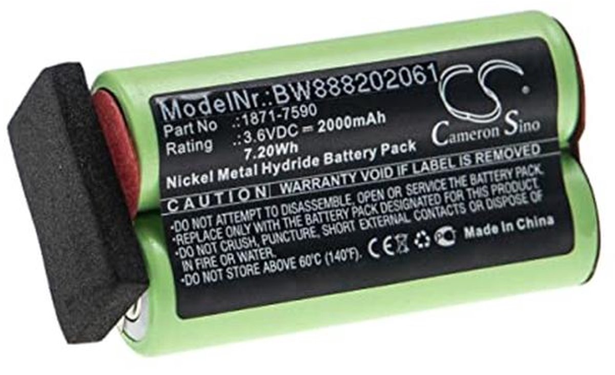 Oplaadbare Batterij voor Draadloze Haarknipper (2000 mAh, 3.6 V, NiMH)