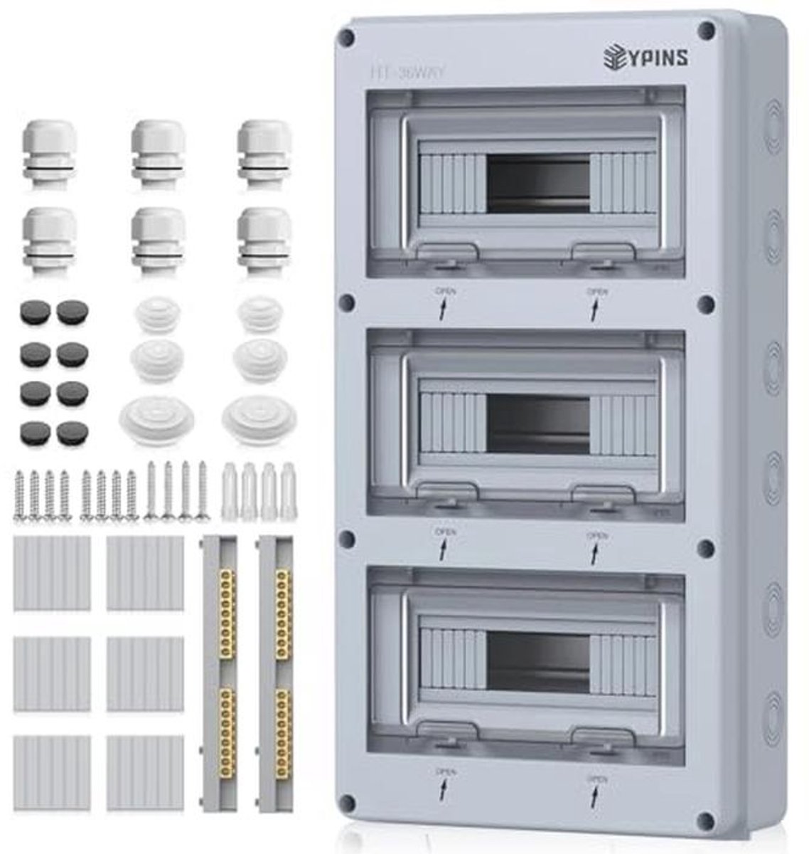 Verdeelkast Opbouw met 36 Modules voor Binnen- en Buitentoepassingen, IP65 Bescherming