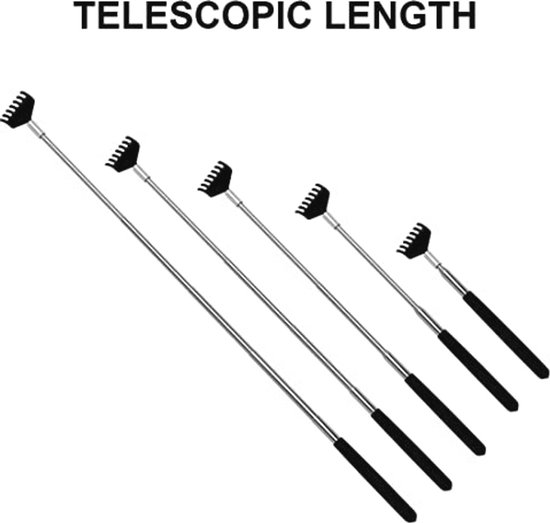 Telescopische Rugkrabber met Rubber Grip - Uittrekbare Rugmassage Tool tot 68 cm — afbeelding 4